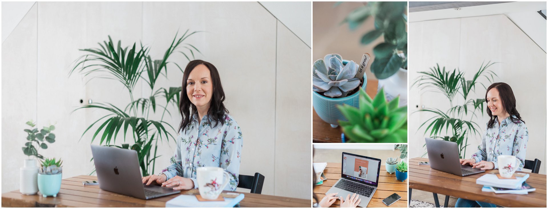 mini brand session with Erin Spurling at home with laptop, image by AKP Brand Photographer AKP Branding Stories
