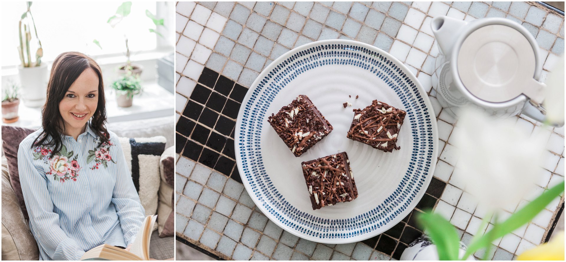 mini brand session with Erin Spurling at home with cake, image by AKP Brand Photographer AKP Branding Stories