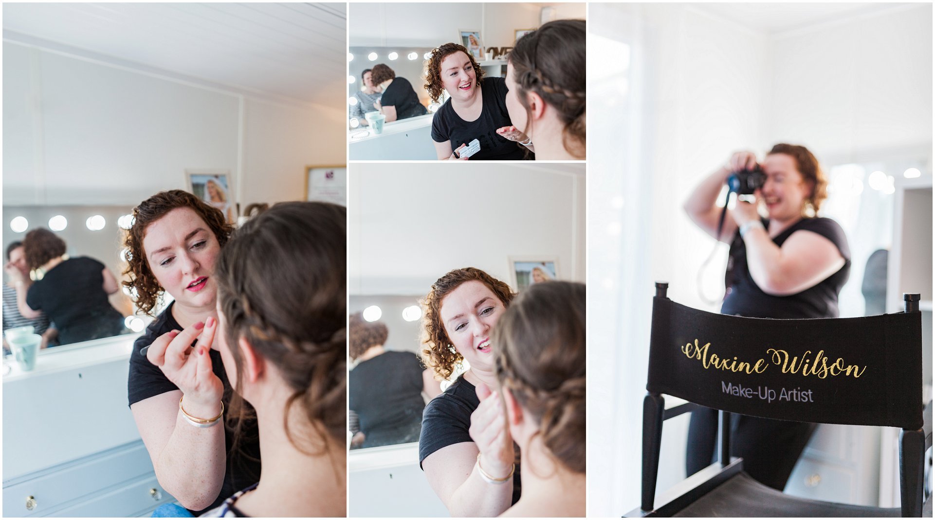 behind the scenes of a hair and makeup trial with Maxine Wilson, images by London branding photographer AKP Branding Stories