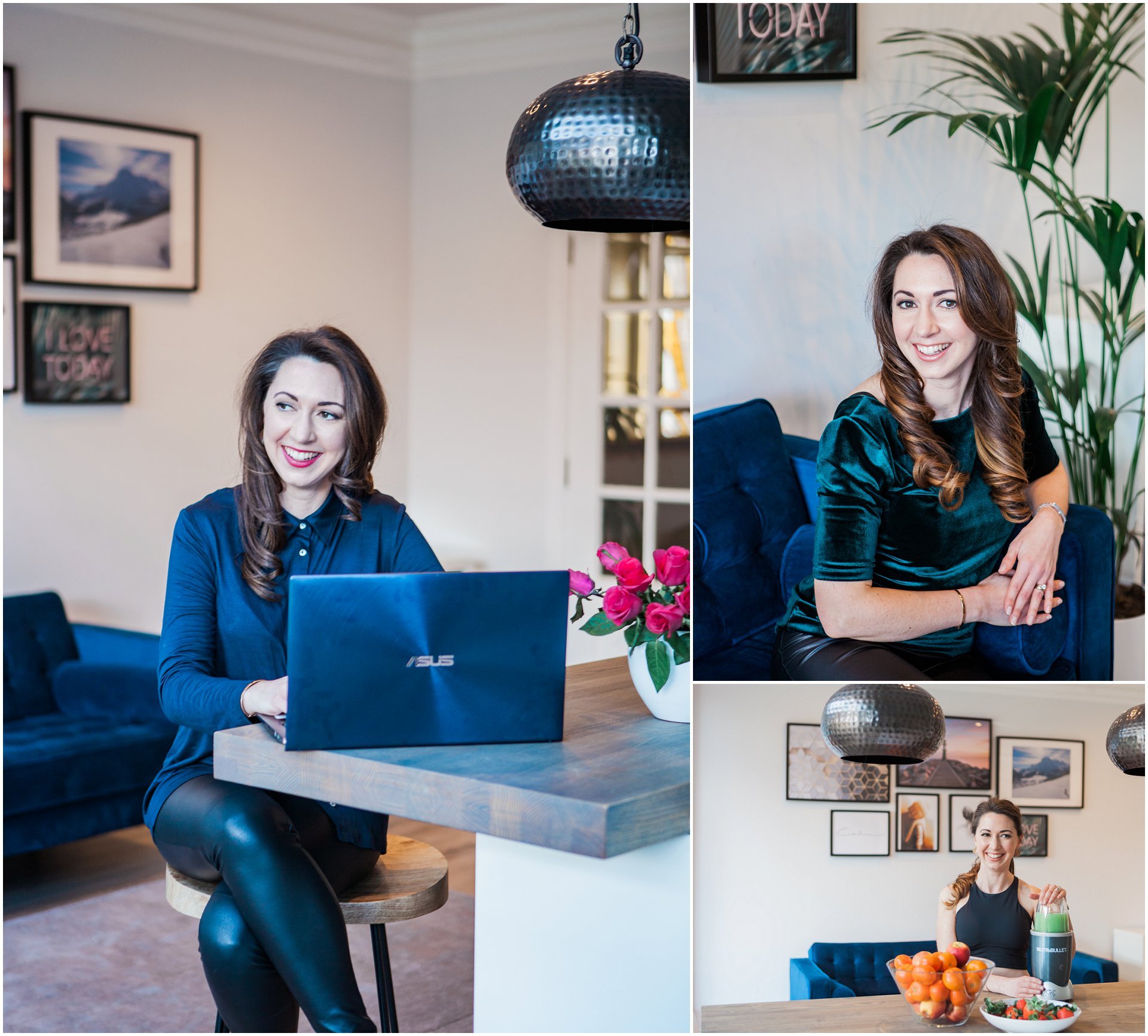 At home brand shoot with fertility expert Alexandra Ballerini from Birthsure. Images by London brand photographer AKP Branding Stories