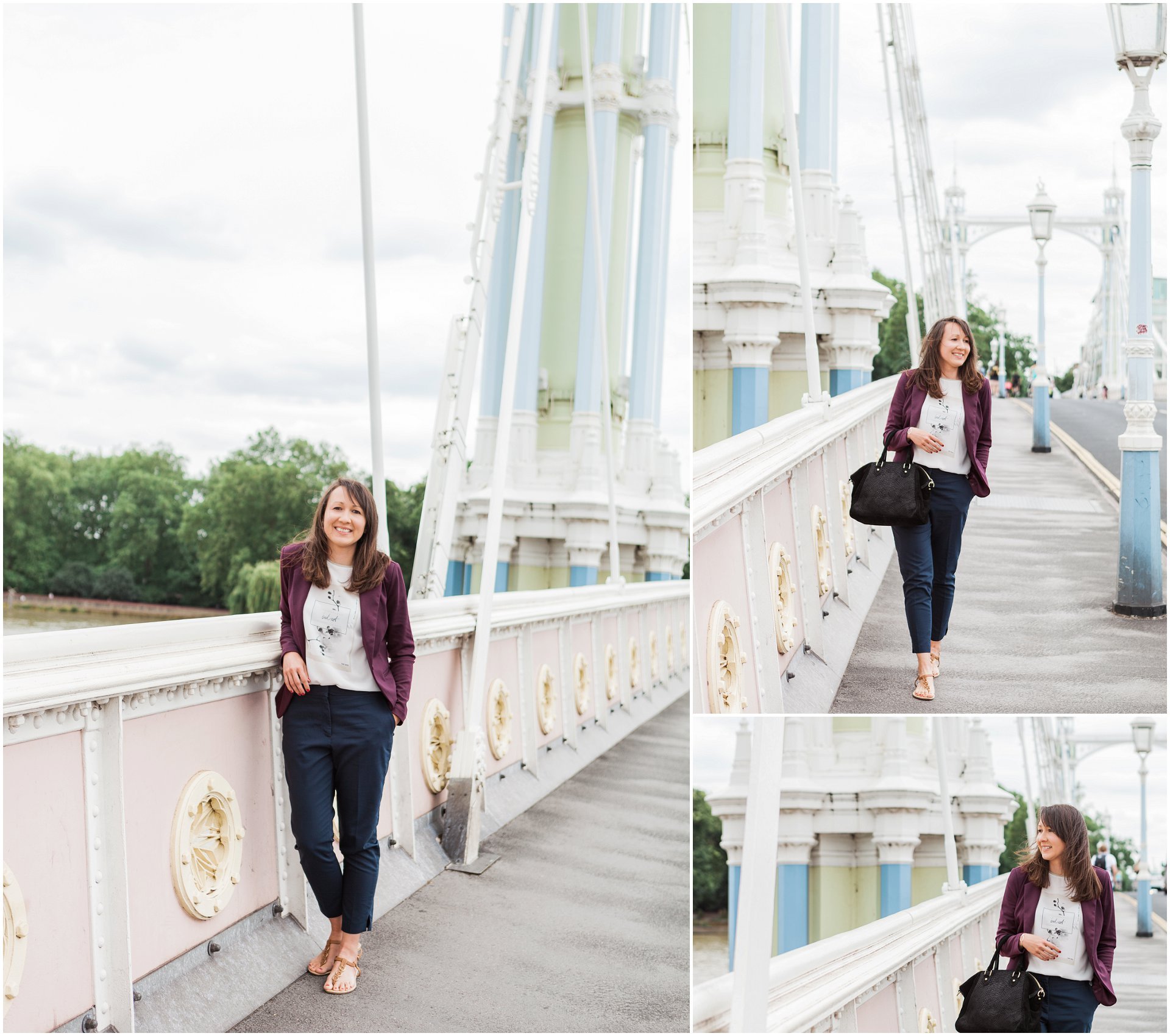 West london lifestyle brand shoot on Chelsea bridge. Images by London brand photographer AKP Branding Stories