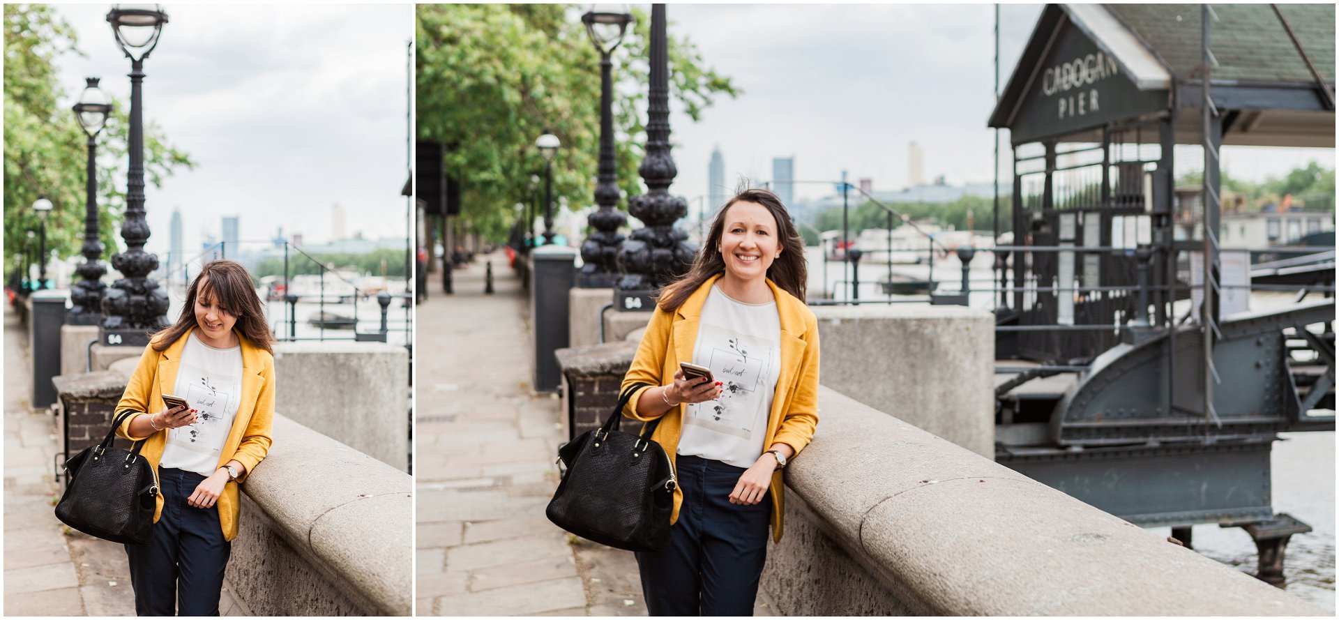 Brand portraits walking along the River Thames, images by London brand photographer AKP Branding Stories