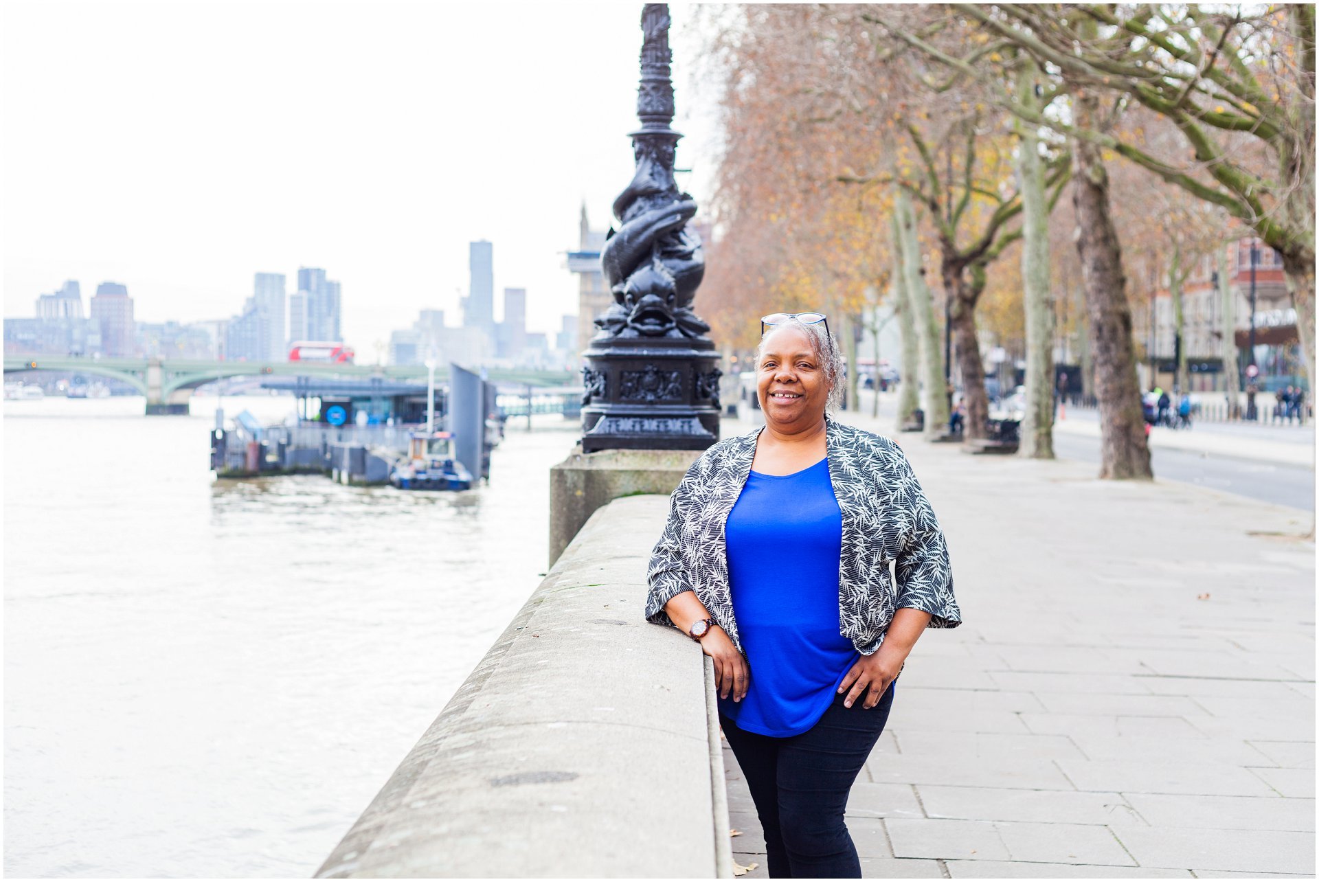 London brand shoot on the Thames with confidence and mindset coach Phyllis Woodfine. Images by London brand photographer AKP Branding Stories