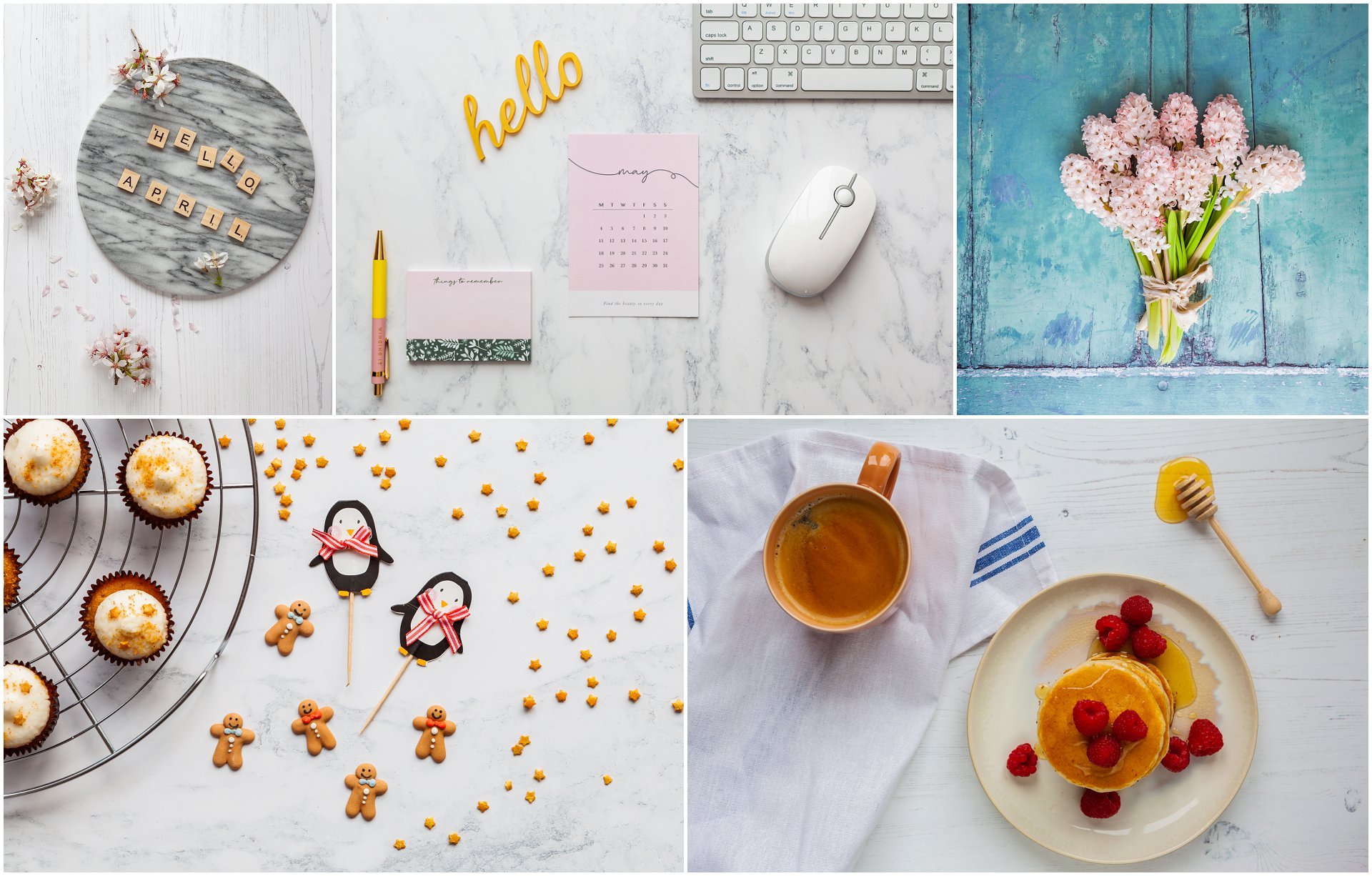 A selection of styled flat lay stock images by London stock photographer and brand photographer AKP Branding Stories