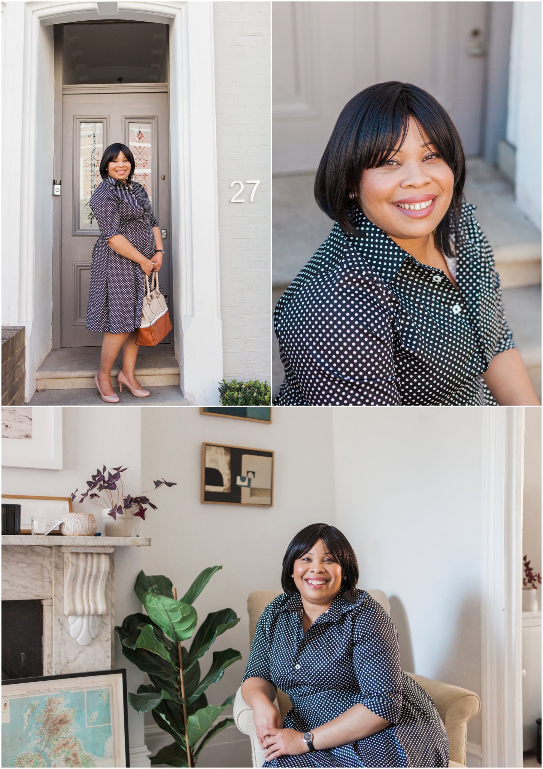 London brand shoot with wedding planner Cynthia feeling confident in front of the camera.  Images by destination brand photographer AKP Branding Stories