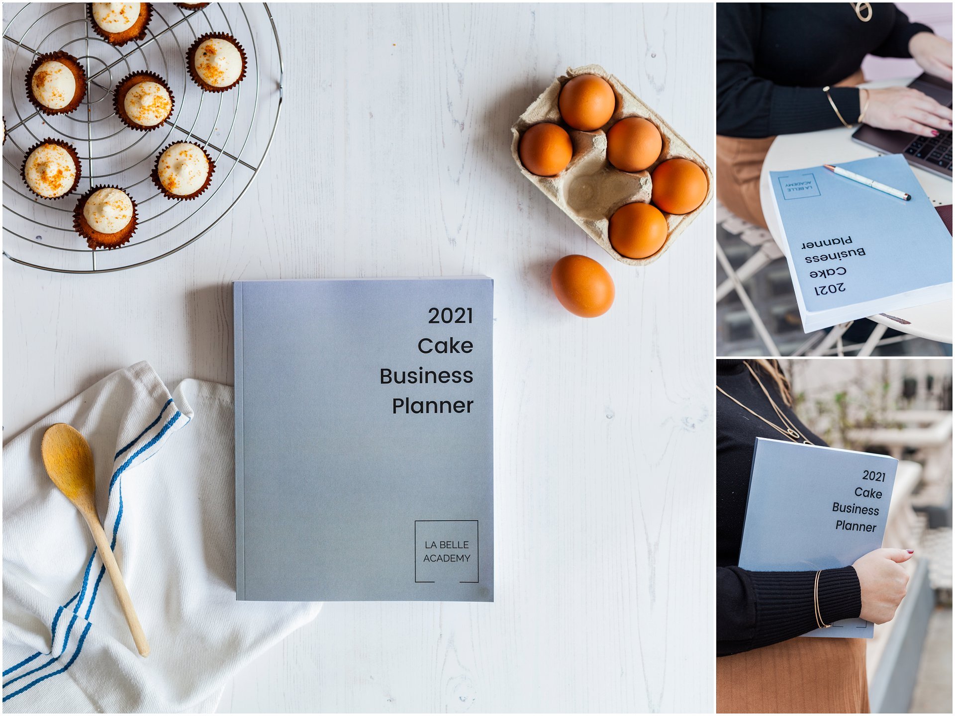 Styled product images of Shelly Shulman Strategy's Cake Business Planner. Images by London brand photographer AKP Branding Stories