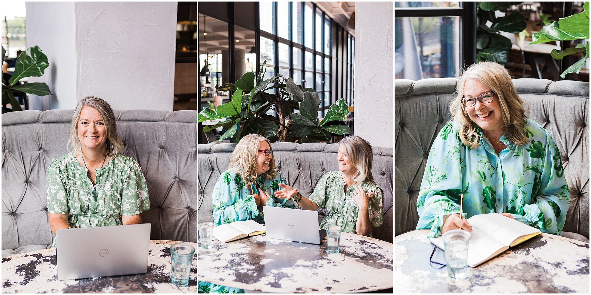 Brand shoot in a cafe in London with entrepreneur Sam and Fiona - images by London brand photographer AKP Branding Stories